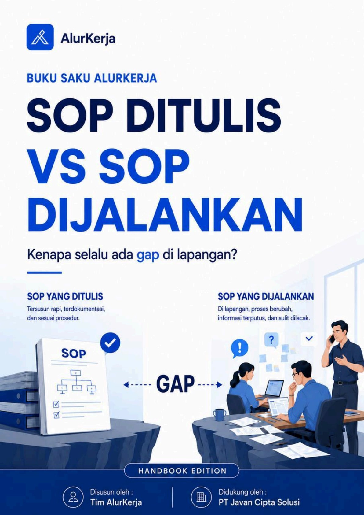 Cover handbook SOP yang Ditulis vs SOP yang Dijalankan
